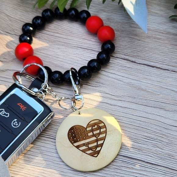 Keychain Wristlet with Laser Engraved Pendant - EMS - Picture 7 of 8